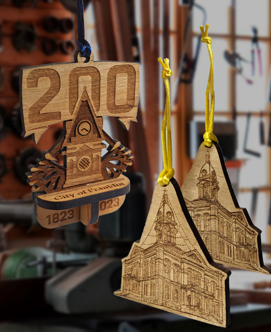ornaments displaying local landmarks